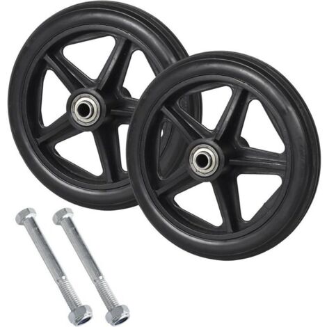 UlisemLot de 2 roues de rechange solides pour fauteuil roulant, roues avant de fauteuil roulant, roues de rechange solides de 15 cm (1/4)
