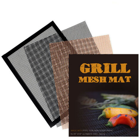 6 Pièces Réutilisable Tapis de Barbecue, Tapis de Gril en Maille de Téflon 3340cm, Tapis de Barbecue pour Gril à Gaz, Charbon de Bois, Gril électrique, Four, Cuisson (1/4)