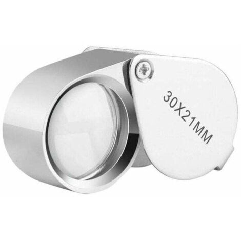 Loupe Bijoutier-Loupe Grossissante Verre 30 x 21 mm – 30x Loupe de Poche-Pliable en Verre-Loupe Botaniste 2pcs (1/4)