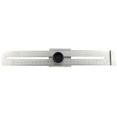 UlisemRègle de traçage chromée mate graduée au laser, graduation en mm, bord de traçage trempé, tailles Nom: 250 mm Mesure en inox (1/4)