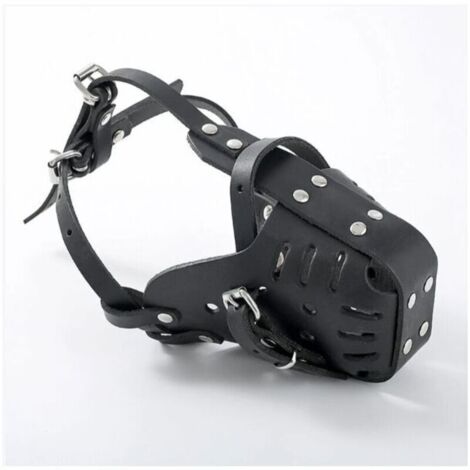 UlisemMuselières pour Animaux de Compagnie,Cuir Fait à,Chiens Taille Moyenne et Grande,Berger Allemand Doberman,Masques Anti-Morsure Le Dressage Chiens,muselières défense Macaron (1/4)