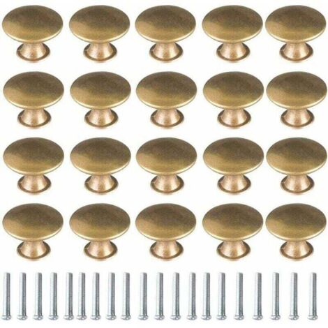 Bouton de Porte Laiton 20 Pièces Vintage Laiton Poignées Boutons de Meuble Boutons Porte de Tiroir Poignée de Meuble Bouton de Meuble Vintage pour Tiroir Armoire Meuble Cuisine de Placard (1/4)