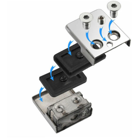Ulisem 8X support de pince en verre en acier inoxydable pince à dos plat 8-10mm pour main courante (1/5)