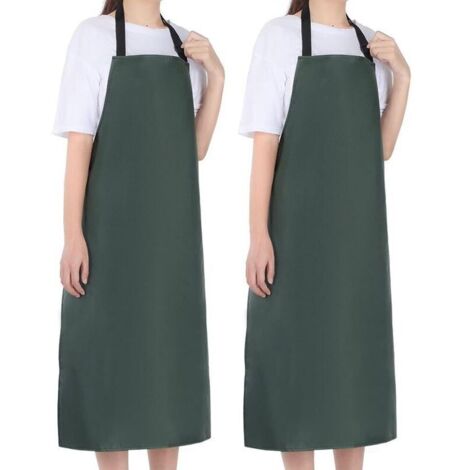 Ulisem Tablier imperméable pour homme et femme –Vert – Tablier de travail multifonction pour laver la vaisselle, le toilettage des chiens, le nettoyage – Tablier de cuisine en (1/4)