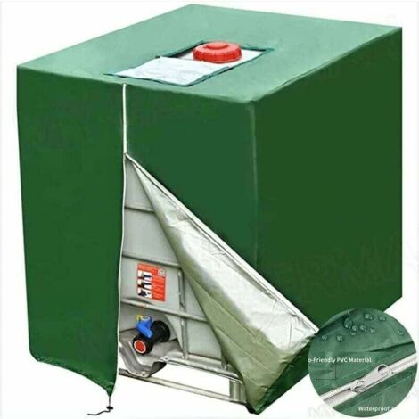 Bache pour Cuve 1000 l, Bâche de Protection Solaire pour réservoir d'eau de Pluie IBC, Anti-poussière Anti-UV, Housse de Protection, bâche de Protection (116 x 100 x 120 cm) (1/4)