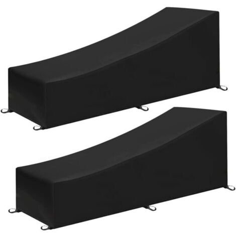 Housse de Chaise Longue de Jardin, 2PCS Housse de Chaise Longue Exterieur Imperméable et Coupe-Vent en Tissu Oxford 210D pour Patio extérieur (1/4)