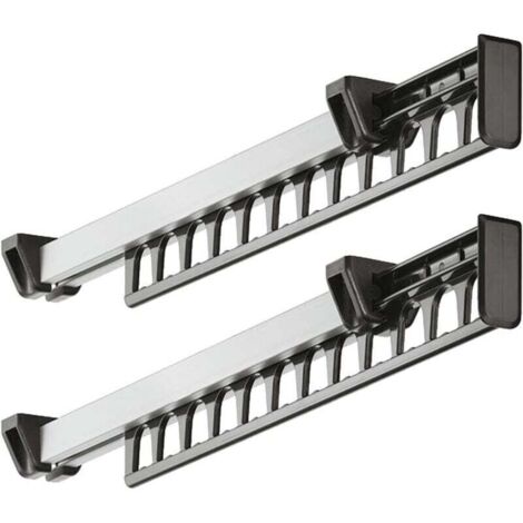 UlisemPorte-Manteau Placard Pull Out Porte-Manteau Coulissant Porte-Manteau Cintre pour 12 Cintres Longueur 312mm Lot de 2 (1/4)