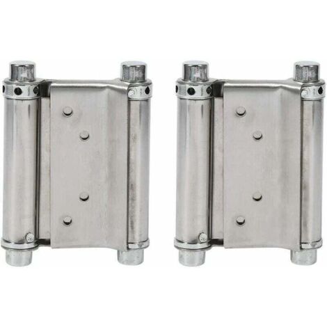 Ulisem2Pcs Charnières À Ressort Double Action en Acier Inox Charnières de Porte de Saloon Gond Porte Battante, Capacité de Charge Jusqu'à 15 Kg (1/4)