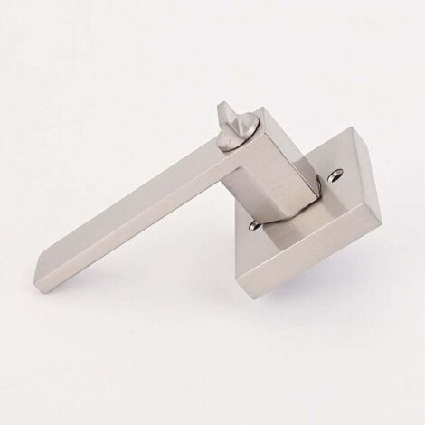 UlisemPoignée de porte de chambre/salle de bain pour salle de bain privée et porte intérieure Poignée de serrure de porte robuste Finition nickel satiné (1/4)