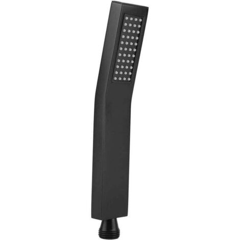 Ulisem Pommeau de douche, universel haute pression carré en laiton avec sortie d'eau en silicone, Noir mat