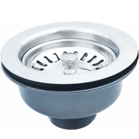 Ulisem Bonde D'évier sans Trop Plein Panier Inox ø 114 mm 1½", Acier Inoxydable + ABS, Bo (1/5)