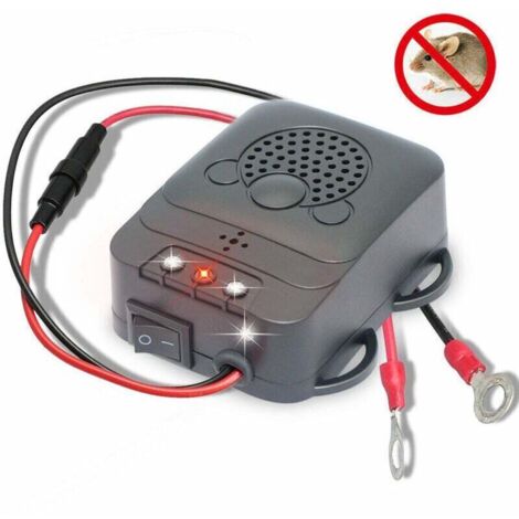 Répulsif Ultrason pour Voiture, Électronique Dissuasion Répulsif Anti-Fouine de Rat avec Lampes Stroboscopiques à Del pour Voiture, Grange, Cuisine (1/4)