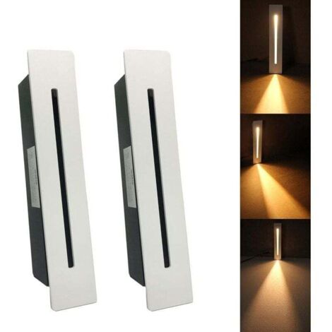 LED Encastré Escalier Lumière Étape Lumière 3W 220 V Intérieur Coin Applique Murale Étape Décoration Lampe Couloir Escalier Lampe Avec CREE Puce, 2 pièces, Blanc Chaud, Blanc Applique solaire (1/4)