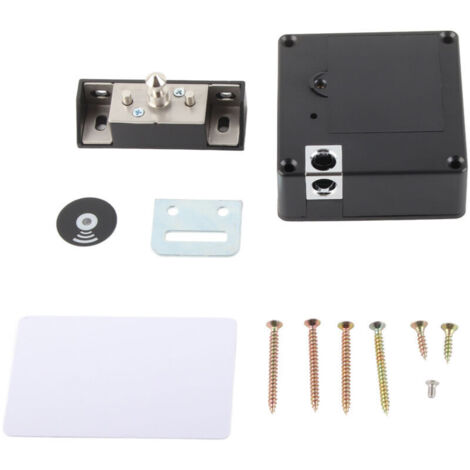 UlisemVerrou électronique invisible pour armoire - Verrouillage RFID - Pour , le bureau, le tiroir - Pour porte, armoire, placard (noir) (1/4)