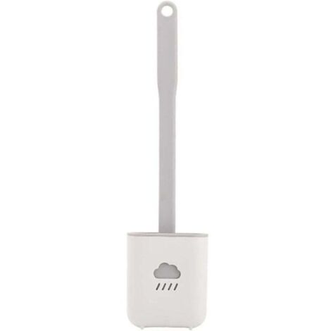 UlisemBrosse de toilette Nettoyage des crevasses Chasse d'eau de toilette Brosse douce et souple avec base Brosse de toilette (1/4)