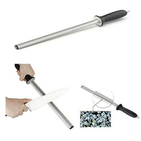 Ulisem Fusil Professionnel Ovale 38 cm, Fusils Aiguiseur de Couteaux Diamant pour des Couteaux de Cuisine et de Boucherie (1/4)
