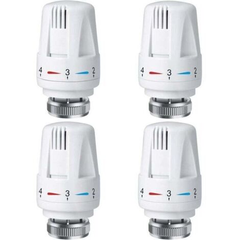 Tête thermostatique de radiateur PCS, tête de thermostat de radiateur TRV M30 x 1,5, vanne thermostatique de radiateur, vannes de radiateur de radiateur pour système de chauffage pour la maison et le (1/4)