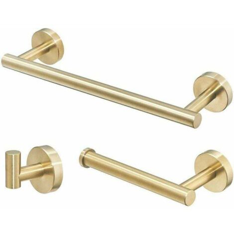 UlisemAccessoires de salle de bain dorés ensemble de barres d'accessoires porte-serviettes porte-anneau Rails pour salles de bains (1/4)