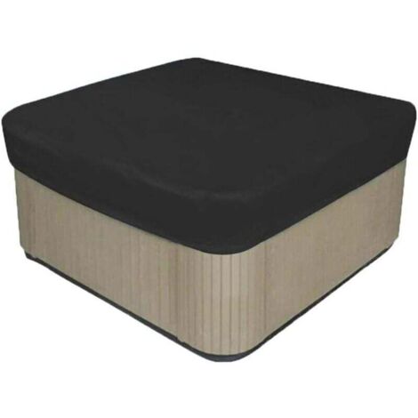 UlisemHousse de protection en polyacrylonitrile noir pour piscine extérieure carrée anti-feuilles 210D Oxford 210D anti-poussière spa baignoire-218 x 218 x 30 cm (1/4)