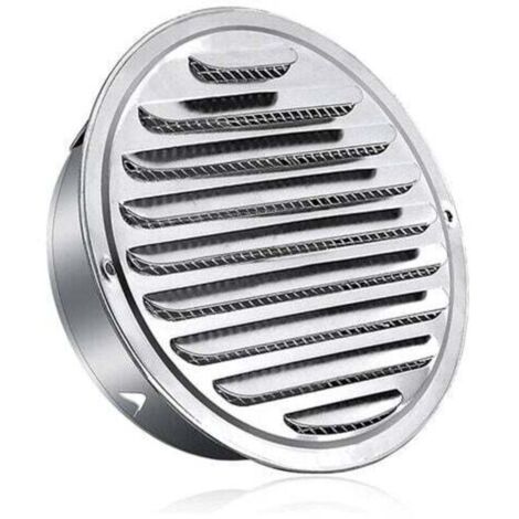 Grille de ventilation ronde en acier inoxydable Grille de ventilation en métal de 100 mm Grille de protection contre les intempéries avec grille de ventilation anti-insectes Lattes de grille de ventil (1/4)