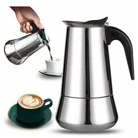 Cafetière italienne 12 tasses en acier inoxydable compatible tous types de feux 12 tasses (1/4)