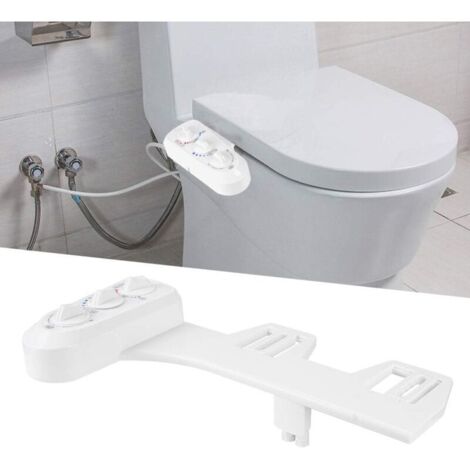 UlisemBidet Toilette WC intelligentes, Bidet réglable à trois boutons, eau chaude et froide, Avec buses doubles autonettoyantes pour le nettoyage avant et arrière (blanc) (1/4)