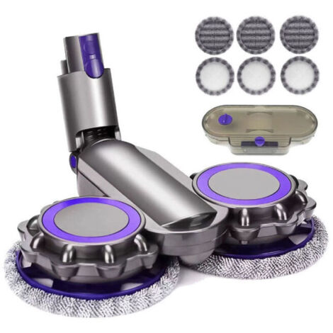 UlisemTête de balai électrique de nettoyage humide et sec compatible avec Dyson V6 V7 V8 V9 V10 V11 + réservoir d'eau + 6 têtes de balai (1/4)