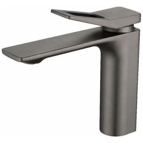 Robinet de lavabo - Inox 304 brossé - Anticalcaire - Chaud et froid - Grey (1/4)