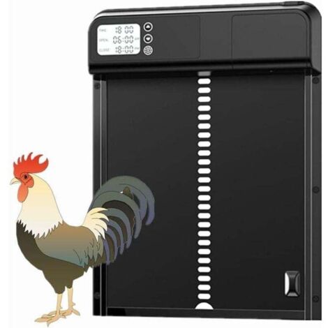 Porte De Poulailler Automatique - 3.0 Smart Metal Chicken coop Door - Minuterie - Convient pour Poules, Canards, Pigeons, etc - Noir (1/4)