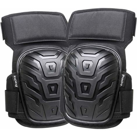 Ulisem Genouillères Professionnelles,Heavy Duty Genouillères Rembourrage en Mousse avec Coussin en Gel Confortables et Sangles Réglables pour Travailler, Gardning et Construction (Noir) (1/5)
