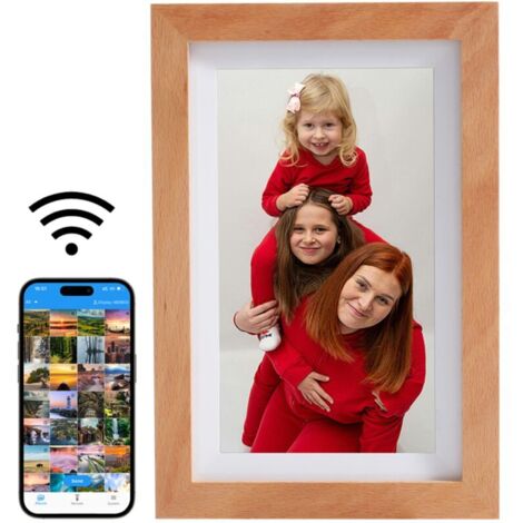 Cadre photo numérique WiFi 7 pouces 8 Go, cadre photo électronique avec HD IPS, capteur de lumière, facile à utiliser, partage de photos/vidéos via l'application AlbumLink Cadeau pour maman (1/5)