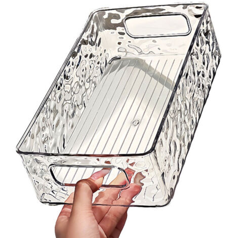 Organisateur de parfum élégant en acrylique, plateau de rangement pour cosmétiques et bijoux, plateau décoratif de bureau, présentoir multifonctionnel (gris transparent) (1/4)
