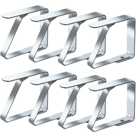 Lot de 8 pinces à nappe en acier inoxydable antidérapantes (4 cm x 8 pièces) (1/5)