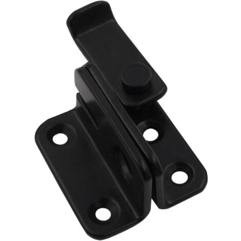 Serrure de porte à bascule cadenas loquet coulissant multifonctionnel robuste serrure de porte coulissante noir ouverture à droite (1/5)