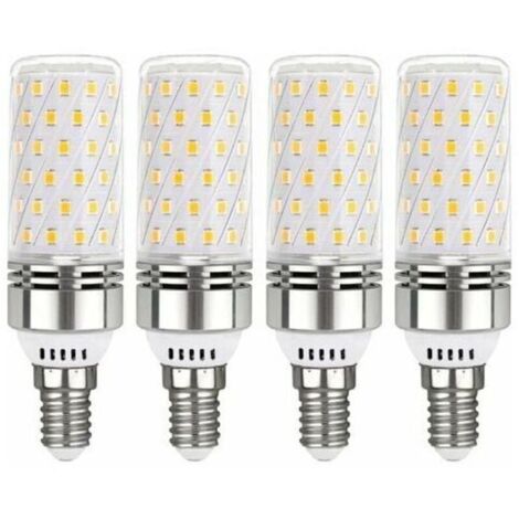 Ampoule LED E14 Blanc Chaud 3000K, Ampoules E14 Mais LED 12W Équivalent 100W Ampoule Incandescente, 360° Lumière Ampoules Culot a Vis Edison E14, Non Dimmable, Lot de 4 (1/5)