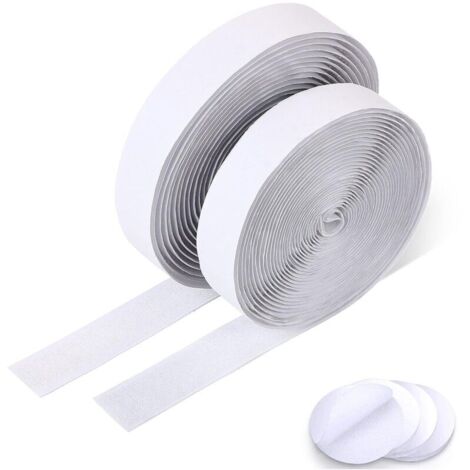 Bande Adhésif,Bande Agrippantes Adhésives,5M Ruban Scratch Hook Loop Autocollant Particulièrement Forte Force D'adhérence Tous Les Types D'installations Cadre Photo (Blanc-2cm5M) - RWRuban adhésif div (1/5)