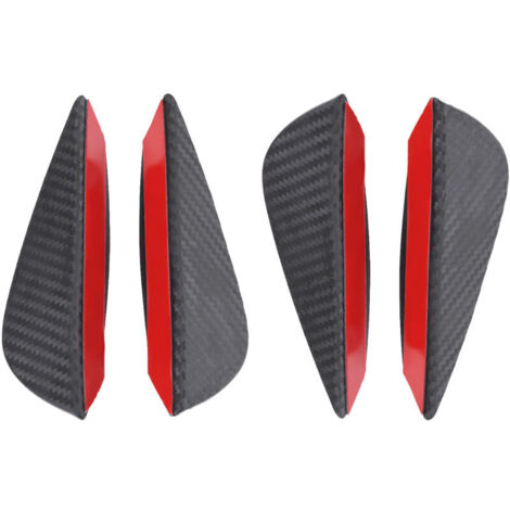 Lot de 4 ailerons de pare-chocs avant universels en fibre de carbone ABS pour voiture (1/5)