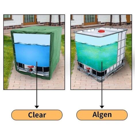Couvercle de réservoir d'eau Réservoir d'eau 1000L Couvercle de réservoir d'eau IBC Couvercle de protection de réservoir d'eau étanche à la poussière, aux UV et à la pluie vert 120x100x116cm (1/3)