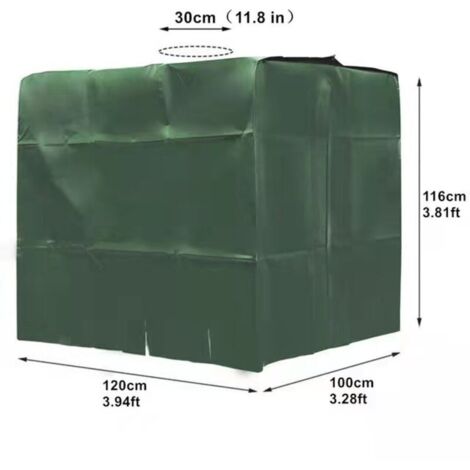 Housse de réservoir IBC - Pour réservoir d'eau de 1000 l - Pour réservoir IBC - Vert, 120×100×116 (1/4)