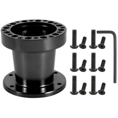 Kit d'adaptateur de moyeu de volant universel en aluminium pour voiture, 3 pouces (noir) (1/5)