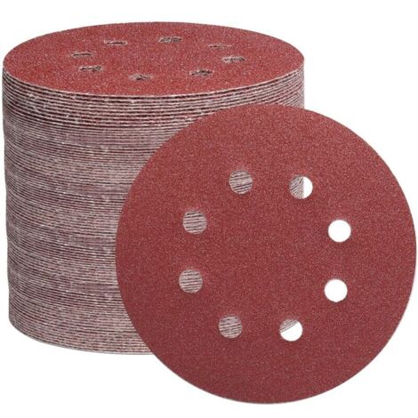 105PCS Disque de Ponçage 125mm, Disques a Poncer Papier Abrasifs 8 trous Idéal pour Poncer/Polir pour Ponceuse Excentrique (Grain 40/60/80/150/240/320/600) (1/5)