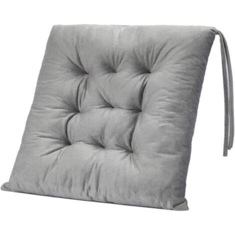Galette de chaise,Coussin de chaise de repas épaissi de couleur unie pour restaurant, Bureau, Gris 40x40cm (1/5)