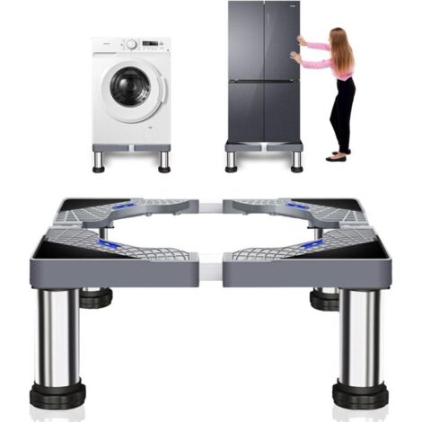 Support pour lave-linge, pied pour lave-linge, largeur réglable 40–60 cm, avec 4 pieds stables pour lave-linge, réfrigérateur, sèche-linge et congélateur, hauteur 23–26 cm (1/5)