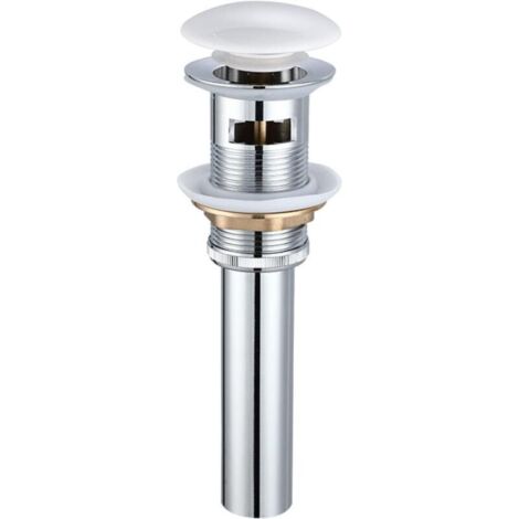 Bonde de lavabo de salle de bain, kit de bonde de lavabo de salle de bain, bonde de lavabo de salle de bain, laiton, bonde de lavabo avec trop-plein et bouchon (1/5)
