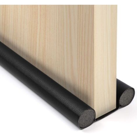 Bas de Porte Double Isolant - 95 cm Boudin de Porte Stop Froid,Anti Bruit Insect, Bâton en Mousse Inséré Découpable Noir (1/5)