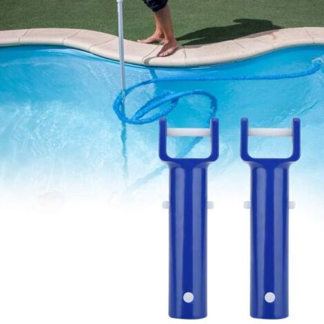 Lot de 2 poignées en V de rechange pour piscines, accessoires pour outils de nettoyage de piscine, bleues (1/5)
