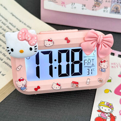 Mini réveil étudiant lumineux Kitty - la combinaison parfaite de gentillesse et de praticité (1/4)