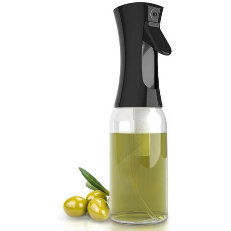 Pulvérisateur d'huile de cuisine et friteuse à air de qualité supérieure, 300 ml, spray de cuisine anti-goutte, distributeur de ceinture d'huile en verre, accessoires gratuits pour friteuse (noir) (1/5)