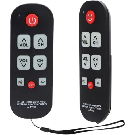 Télécommande universelle pour TV avec grand bouton pour personnes âgées, personnes âgées, télécommande universelle, installation facile, pour TV, LCD, bureau (1/5)