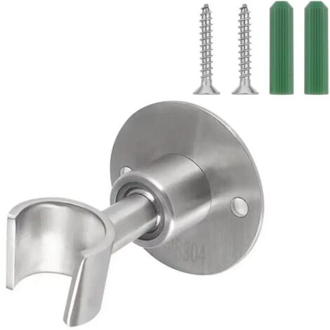 Support de pommeau de douche en acier inoxydable, support de pommeau de douche de salle de bain réglable à 360°, support de douche mural en métal (1/5)